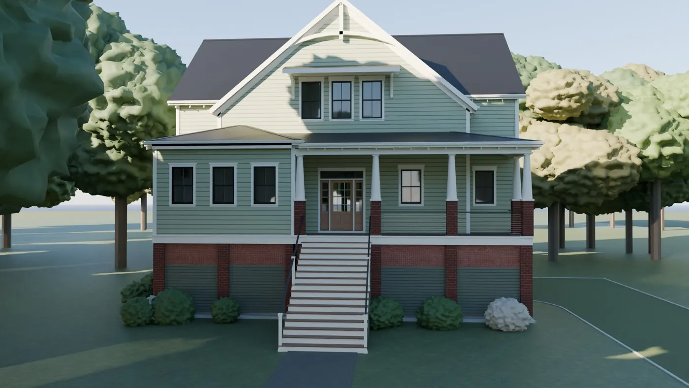 The Lowell front as a raw still from the 3D model